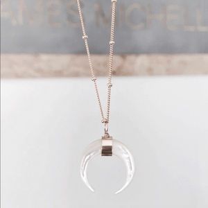 James Michelle Pearl Crescent Necklace
